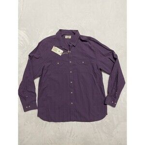 Islander Purple Button Front Shirt Mens XL Long Sleeve Cotton